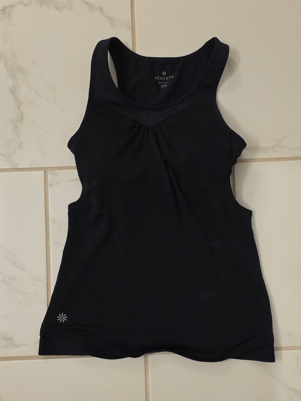 Athleta XXS Black Racerback Workout Tank With Built In Bra
